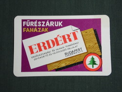 Card calendar, forest wood processing company, Budapest, graphic artist, wooden houses, 1977, (4)
