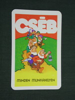 Card calendar, state insurance, tséb, graphic artist, seven dwarfs, 1977, (4)