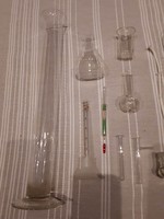 Régi üveg labor eszköz csomag