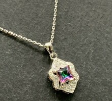 Silver pendant with mystic topaz /925/ --new