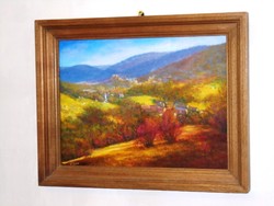Zalán stream. Autumn Transylvania * level oil painting * hüse j.* Noted.