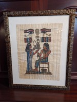 Egyptian original papyrus picture with frame