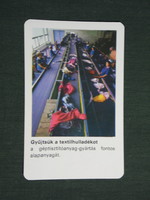Kártyanaptár, MÉH hulladékhasznosító vállalat, hulladék telep részlet, textilhulladék, 1977, (4) Kártyanaptár, MÉH hulladékhasznosító vállalat, hulladék telep részlet, textilhulladék, 1977, (4)