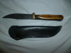 Old antler handle knife with sheath