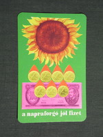 Card calendar, otp savings bank, red hundreds, graphic design, 1977, (4)