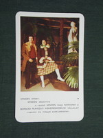 Kártyanaptár,  Borsodi ruházati vállalat, Miskolc, férfi női modell, 1977,   (4)