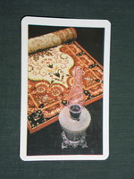 Kártyanaptár, Röltex Bétex textil áruház, szőnyeg, petróleum lámpa, 1977,   (4)