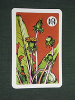 Card calendar, herbarium medicinal plant sales company, Budapest, graphic artist, 1977, (4)