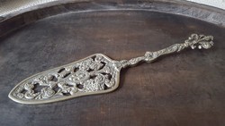 Beautiful richly patterned, openwork silver-plated pastry spatula