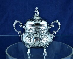 Wonderful, antique silver sugar bowl, German, ca. 1900!!!