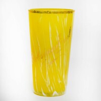 Bohemian yellow-white commemorative cup - souvenir from Dobsina