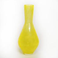 Yellow veil glass vase