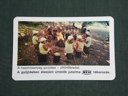 Card calendar, bee waste utilization company, pioneering camp, 1977, (4)
