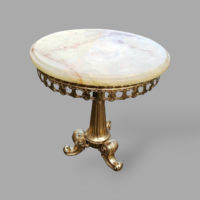 Copper coffee table with marble top
