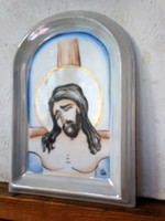 Porcelain wall holy image, very beautiful hand painted, marked