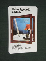 Kártyanaptár, Alföld Tüzép építőanyag vállalat, Szeged, hőszigetelő ablak, 1978,   (4)