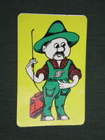 Card calendar, agroker agricultural store, Szolnok, graphic artist, advertising figure, 1978, (4)