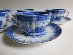 Vintage teás/hosszú kávés készlet China Blau mintával - 6 darab