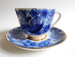 Lomonosov blue dove tea set from the Soviet era - hairline crack on the cup