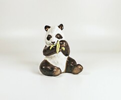 Herend panda bear, hand-painted porcelain figurine (mcd) 12 cm., Flawless! (P001)