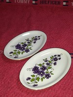 Gyönyörű Zsolnay virág mintás 2 darab  ékszer tartó Kis tányér soha nem használt