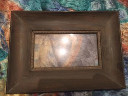 Antique wooden picture frame 33 x 24 cm, glass