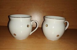 Pair of marked porcelain belly mugs - height 9.3 cm (14/d)