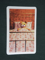 Card calendar, röltex textile store, specialty stores, bed linen, teddy bear, 1978, (4)