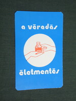 Kártyanaptár, Székesfehérvár vöröskereszt, grafikai rajzos, 1978,   (4)