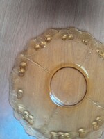 Amber colored table cloth plate