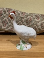 Rare white guinea fowl porcelain figure from Herend.