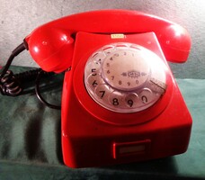 Wired, dial telephone / cb76 mm/ - red color!