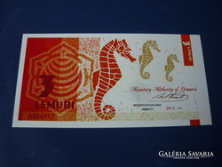 Lemuria 3 Lemurian 2013 Seahorse! Rare fantasy paper money! Ouch!