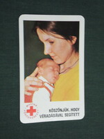 Card calendar, Hungarian Red Cross, child, female model, 1978, (4)