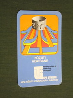 Kártyanaptár, KPM utinform, Budapest  , 1978,   (4)