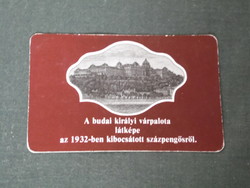 Kártyanaptár, OTP takarékpénztár, grafikai rajzos, Budai vár százpengő, 1978,   (4)