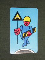 Card calendar, occupational health and safety department, graphic artist, humorous, protective equipment, 1978, (4)