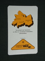 Card calendar, ferrovill industrial goods shops, Győr, graphic drawing, map, 1978, (4)
