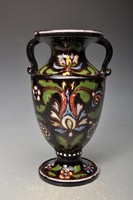 Tulip motif vase by Kunszentmárton Bozsik, 23 cm, marked.