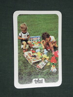 Kártyanaptár,Triál,sport,játék hangszer áruház,Budapest, gyerek modell, 1978,   (4)