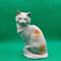 Kőbányai ( Drasche) porcelán cica figura
