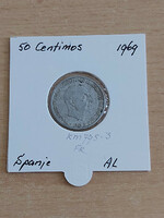 Spanish 50 centimeter 1966 (69) alu. In a paper case