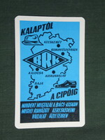 Card calendar, brk clothing store, Kecskemét, Baja, Kalocsa, graphic map, 1979, (4)