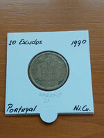 Portugal 10 escudo 1990 ni brass paper case