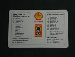 Card calendar, shell, petrol wells, oil service, Budapest, Pécs, Balatonfüred, 1979, (4)