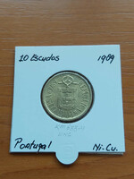 Portugal 10 escudo 1989 ni brass paper case