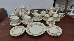 Zsolnay 6-person butterfly pattern tea-coffee-cake set, no glaze cracked!!