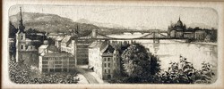 Mária Hertay (1932-2018): panorama of Budapest, artistic etching
