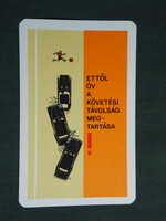 Kártyanaptár, Közlekedésbiztonsági tanács, grafikai rajzos, baleset megelőzés, 1979,   (4)