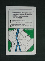 Kártyanaptár, Budapest köztisztasági vállalat, térképes, 1979,   (4)